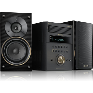 Sharp XL-BH250GL 5-Disc Micro Shelf System – Bluetooth Streaming, NFC, and Carbon Fiber Finish