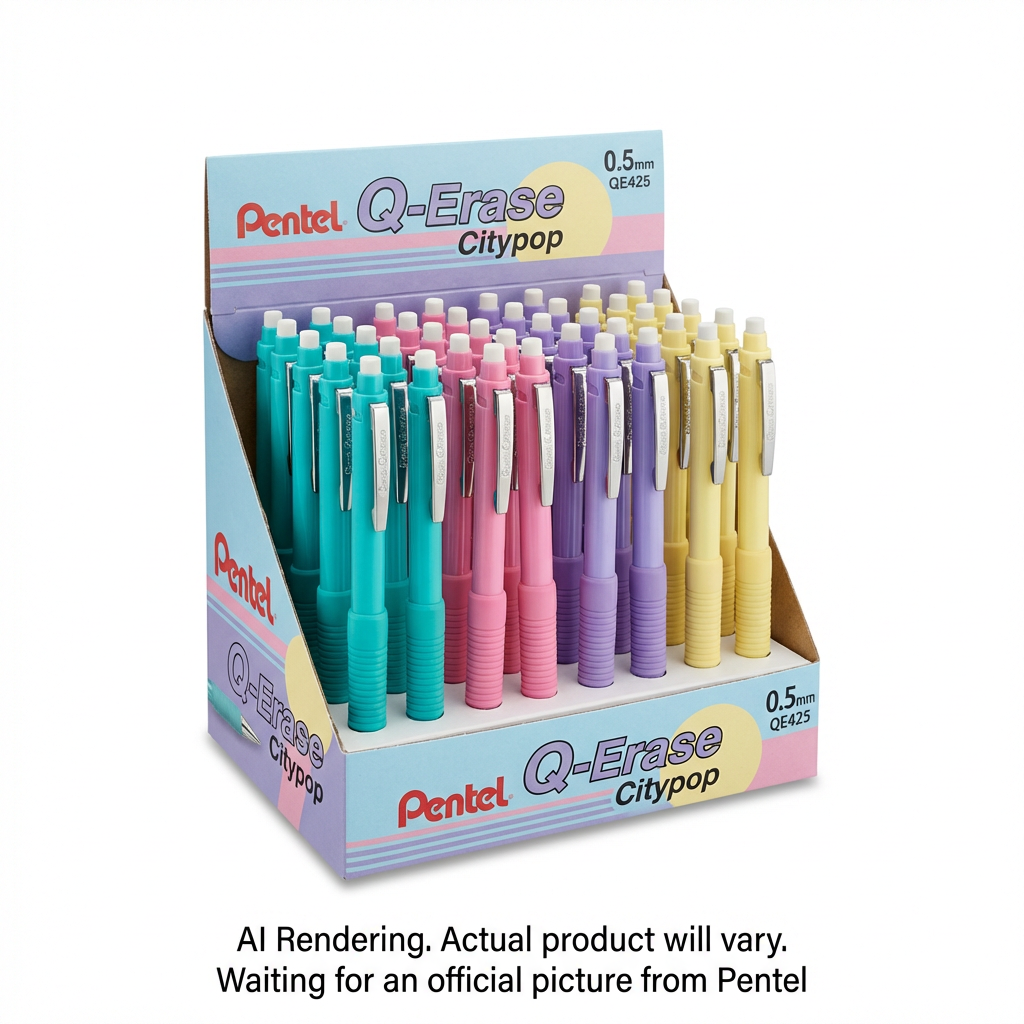 Pentel Q-Erase 0.5mm Mechanical Pencil 4DZ Display – Citypop Theme