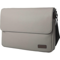 Bugatti Contrast Messenger Bag in Grey Pebble Grain Vegan Leather - Executive 14-inch Laptop Briefcase MSG2162BU