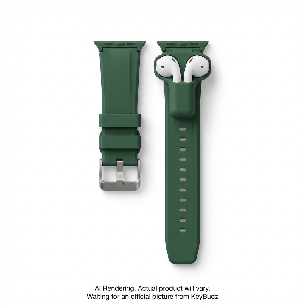 Sync+ Series FKM Apple Watch Strap and AirPod Dock - Forest Green (Large)