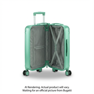 Bugatti HLG5520BU-GREENM Mecca Collection Carry-On Luggage – Lightweight ABS/Polycarbonate Hardshell with 8 Wheels