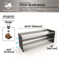 (CUSMA form attached) TITAN 2 tier Grey Shelf, Black Side Panels, 47 inches wide, stores 10 pairs of footwear without th