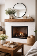 Floating Beam Fireplace Mantel 60 x 5 x 7 Medium Walnut