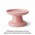 Blush Pink Flat Top Ceramic Bowl for Cats