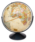 Eureka 16"/40.5Cm Diameter Antique Ocean Globe With Black Metal Full Meridan And Metal Base (English)