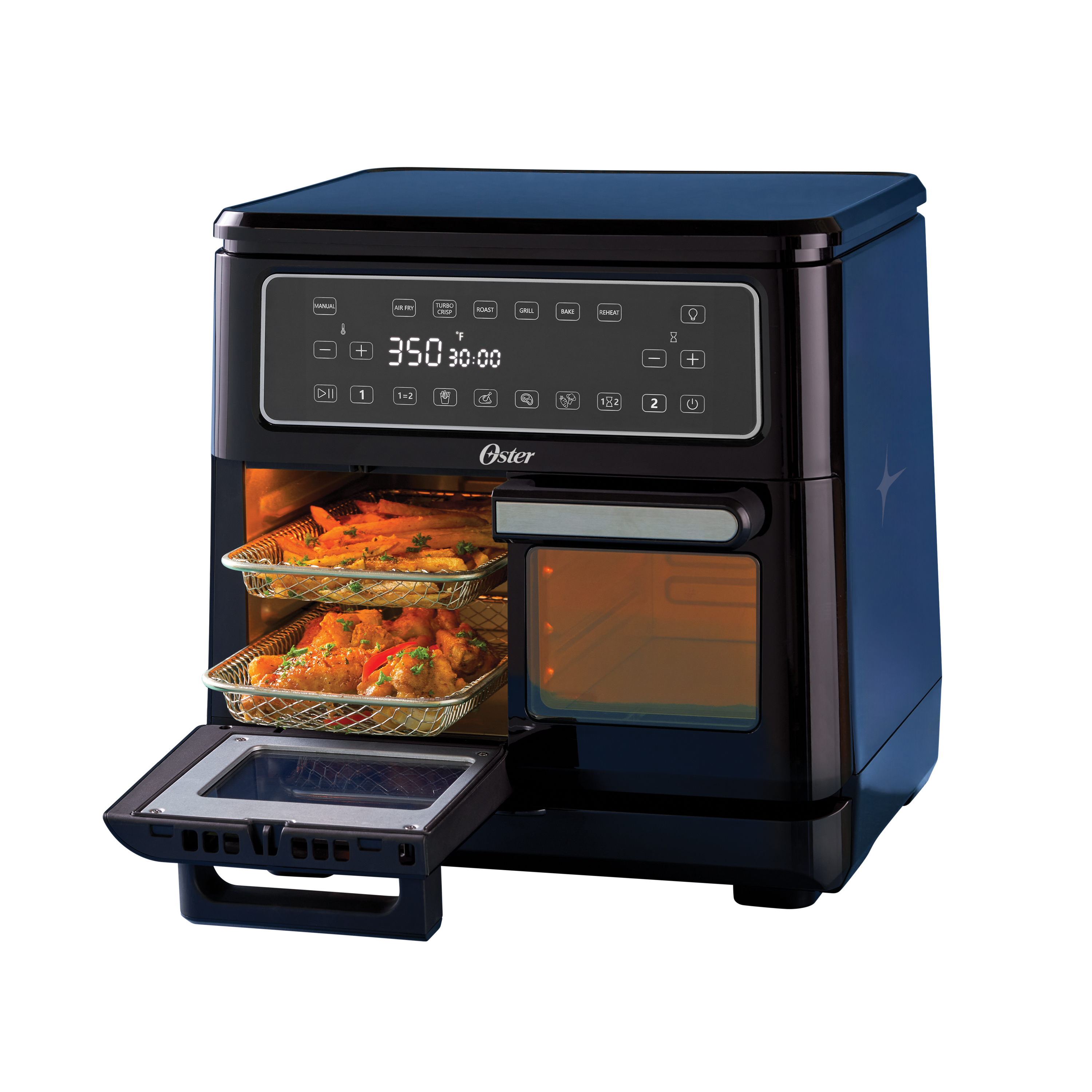 Oster 11-Quart Flex Air Fryer Oven, Dual Air Fryer with 2 Cooking Zones, Double Air Fryer with 6 Cooking Functions, Larg