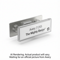 Avery Inkjet The Mighty Badge® Reusable Name Badge Kit Silver, 1" x 3", 10 badges/box