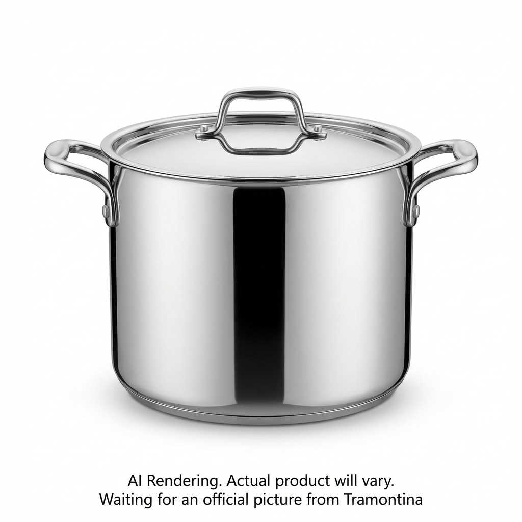 Tramontina Tri-Ply Base Covered Stock Pot, 20 qt