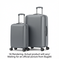 Bugatti HLG4702BU-GREY Manchester 2-Piece Luggage Set – Lightweight Grey ABS Hardshell (Carry-On & Large)