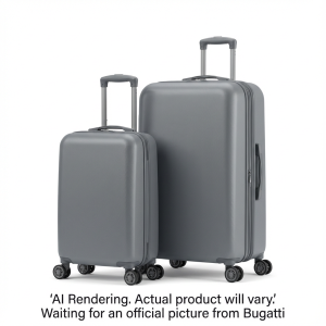 Bugatti HLG4702BU-GREY Manchester 2-Piece Luggage Set – Lightweight Grey ABS Hardshell (Carry-On & Large)