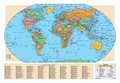 WORLD WALL MAP - 6/1 - Laminated Blue - EN