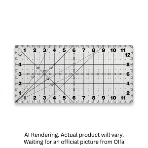 OLFA QR-6x12 6" x 12" Frosted Acrylic Ruler