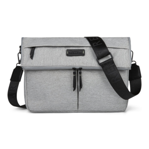 Bugatti Reborn Collection Convertible Crossbody Bag in Grey RPET Recycled Polyester – Fits 14" Laptops with RFID Protect