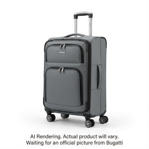 Bugatti Havana Lightweight Carry-On Luggage in Grey – Polyester Soft-Side Spinner with 360-Degree Wheels SLG1620BU