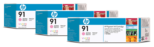 HP 91 Light Magenta 3 Pack Ink Cartridge
