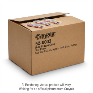 3ct Crayons–Red,Blue,Yellow (360ea/case)