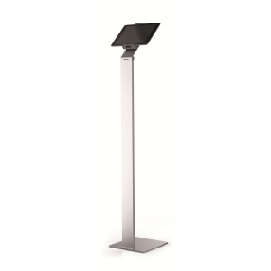 DURABLE Tablet Floor Stand 47.5 Inches Tall (for Tablets 7-13 Inches, 360 Degree Rotation with Anti-Theft Device) Silver