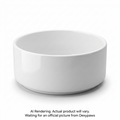 White Ceramic Dog Bowl- 6.3 inches
