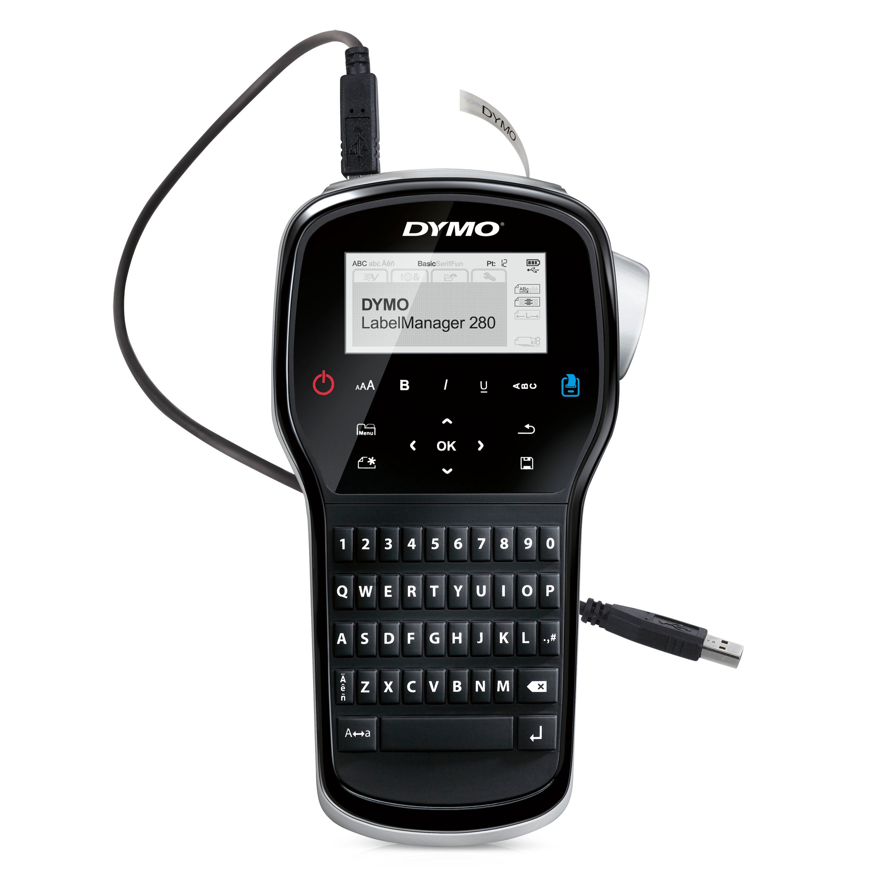 DYMO LabelManager 280 Rechargeable Portable Label Maker, Easy-to-Use, One-Touch Smart Keys, QWERTY Keyboard, PC and Mac 