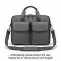 Bugatti MBT2714BU-GREY Madison Nylon Briefcase – Professional 15.6 Inch Laptop Bag with Vegan Leather Trim