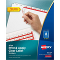 INDEX MAKER CLEAR LABEL DIVIDERS, 8 TAB, 25 SETS, WHIT