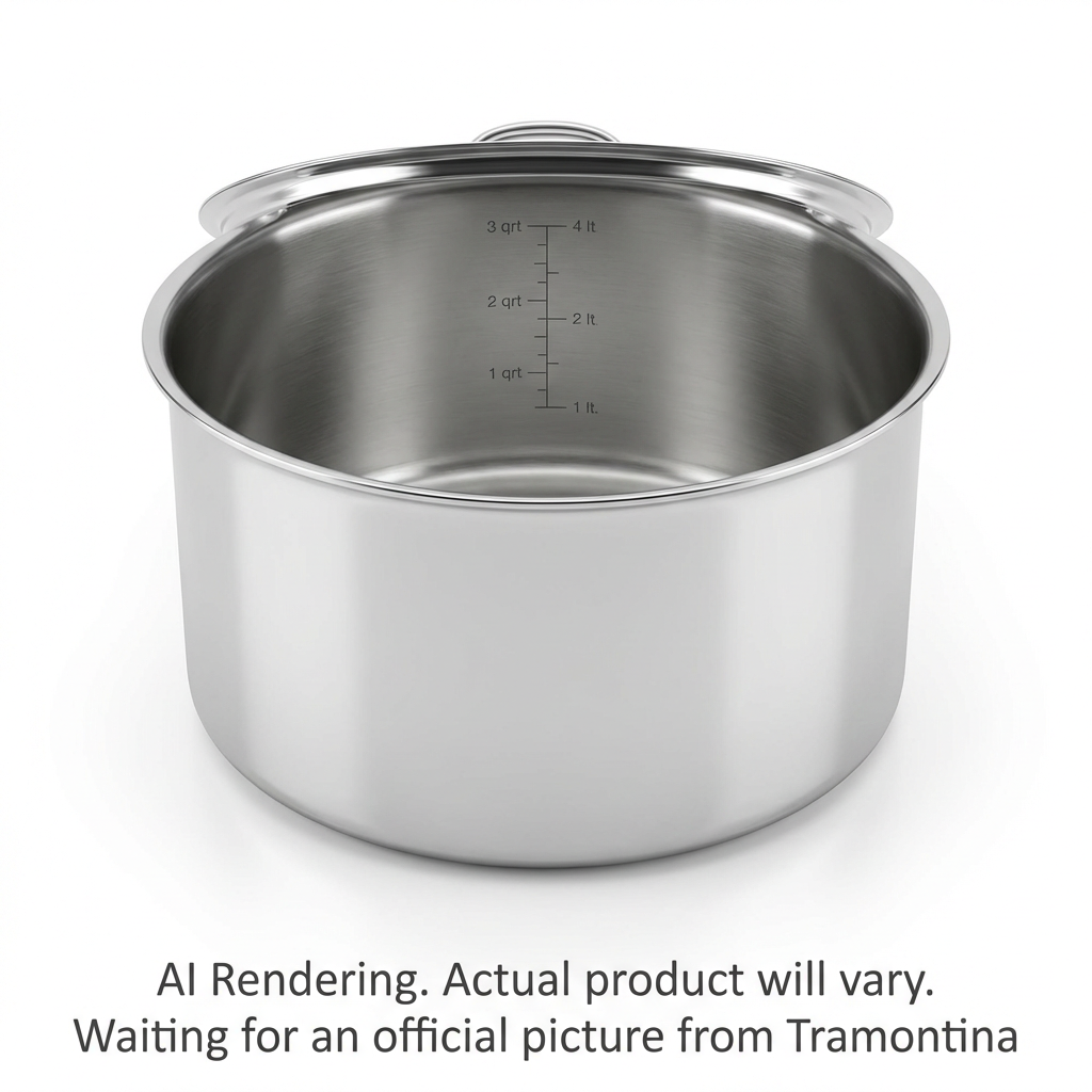 Tramontina Utsava Tri-Ply Clad Stainless Steel Covered Tope Patila, 9.5 qt.