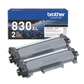 Brother TN830XL2PK Genuine 2PK High-Yield Black Toner Cartridge Multipack
