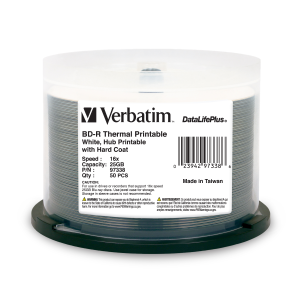 Verbatim BD-R 25GB 16X DL+ WHT HUB THERM 50PK SP