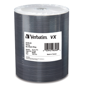 Verbatim DVD-R 16X VX Shiny Silver 100pk Wrap
