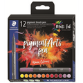 Pigment Brush Pen Warm Col 12Pcs