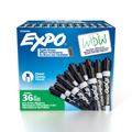 EXPO Dry Erase Markers, Low Odour Ink, Black, Chisel Tip, 36 Count