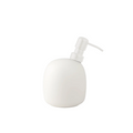Happy Sinks Kiwi Ceramic Soap Dispenser – Pearl White & Stainless Steel – Modern Nordic Sink Accessory (EB-HS-060)