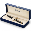 Waterman Expert Fountain Pen, Gloss Black with 23k Gold Trim, Medium Nib, Gift Box