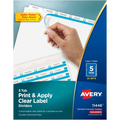 11446 INDEX MAKER CLEAR LABEL DIVIDERS, 5 TAB, 25 SETS, WHIT