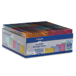 Verbatim CD/DVD/BDR Color Slim Cases 100pk