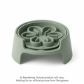 Sage Green Flower Elevated Slow Feeder for Cats