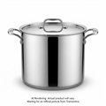 Tramontina 24 Qt Covered Stock Pot - 18/10 Ss - Tri-Ply Base - Ss Lid - Cast Handle - Gourmet