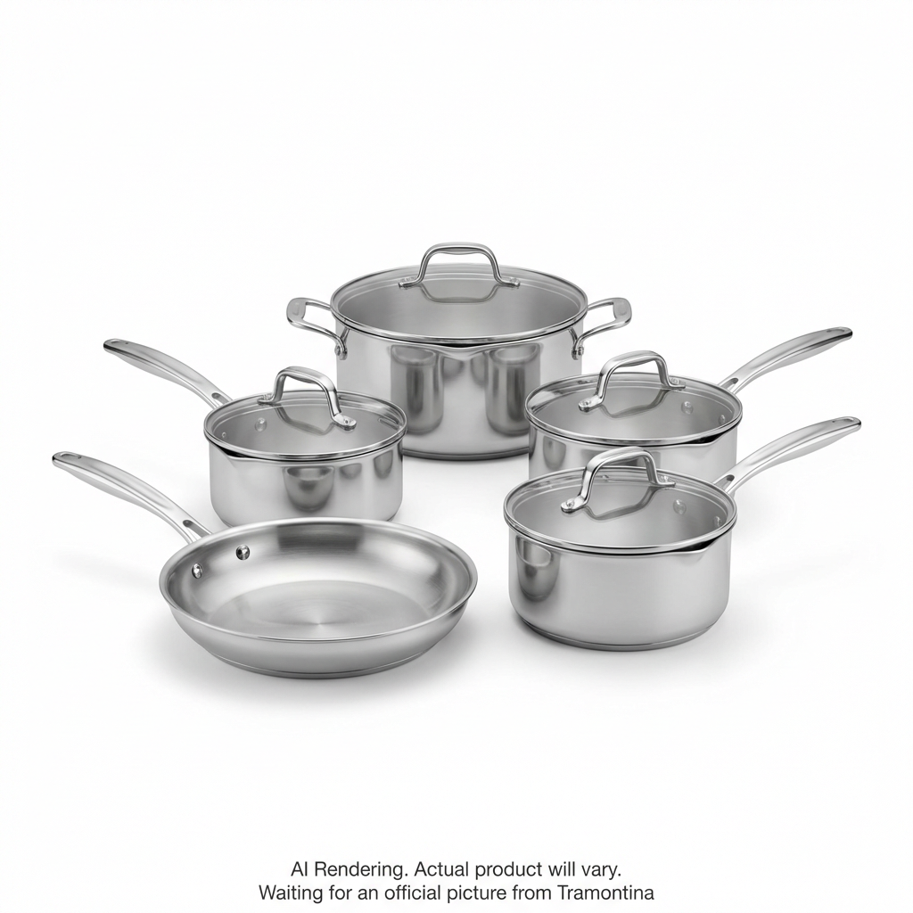Tramontina Tempo Tri-Ply Base Stainless Steel Cookware Set, 7 Pc