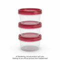 Rubbermaid TakeAlongs Twist & Seal 2.1 Cup Food Storage Containers, Ruby, 3 Pack