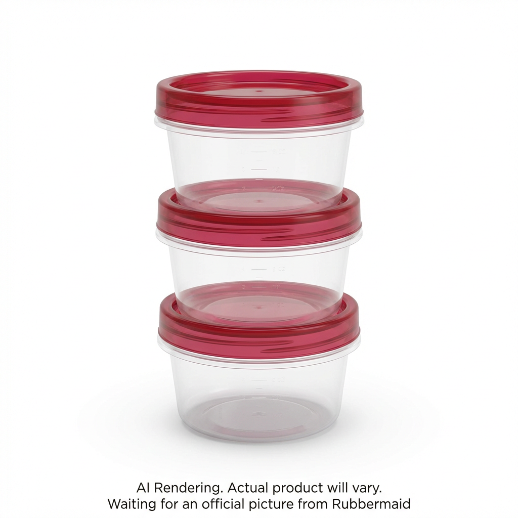 Rubbermaid TakeAlongs Twist & Seal 2.1 Cup Food Storage Containers, Ruby, 3 Pack
