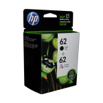 HP 62 Tri-clr/Blk Ink Crtg Combo 2-Pack