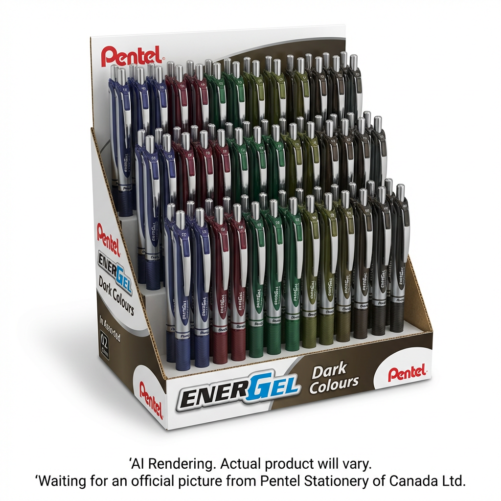 Pentel EnerGel Dark Colours 0.7mm Assorted Ink 4DZ Display