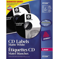 CD LABELS, PERMANENT, WHITE, 100 SHEETS/BOX, 200 LABELS