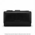 Mancini Equestrian-2 RFID Secure Ladies' Trifold Leather Wallet - Black