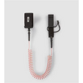 K&B Sport Coiled Paddle Foot Leash - Raspberry