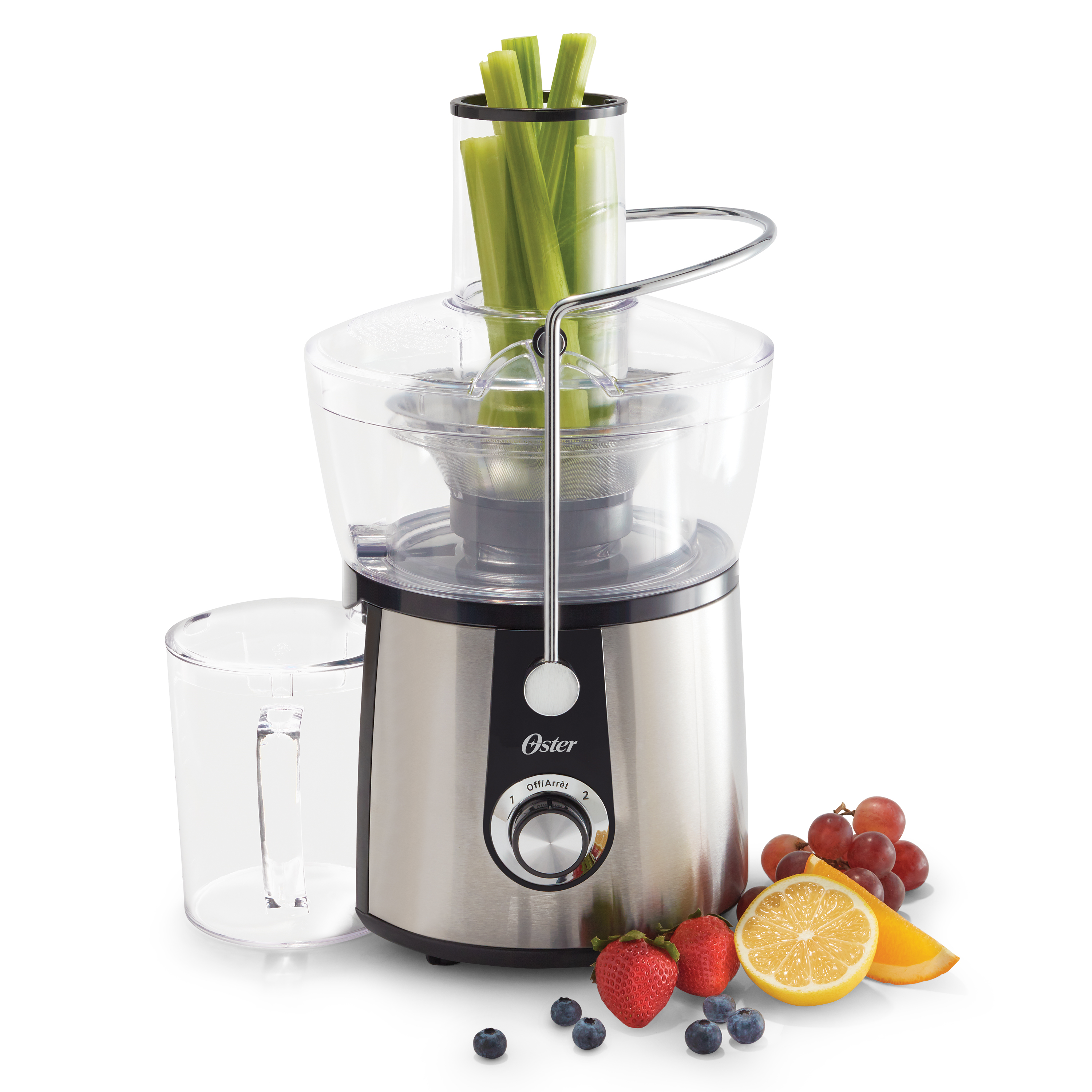 Oster FPSTJE416033 Stainless Steel Juice Extractor – 2-Speed with 1.25L Pitcher