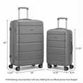 Bugatti Osaka Hardside 2-Piece Luggage Set – Grey Expandable Suitcases with Spinner Wheels (HLG6102BU)