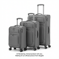 Bugatti SLG7003BU-GREY Reborn Collection 3-Piece Luggage Set – 100% Recycled Fabric with 8 Spinner Wheels
