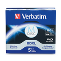 Verbatim MDISC BDR 100G 6X VRB WHT 5PK JC BOX OPP