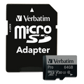 Verbatim #64Gb Pro 600x microSDXC UHS1 V30U3Cls10